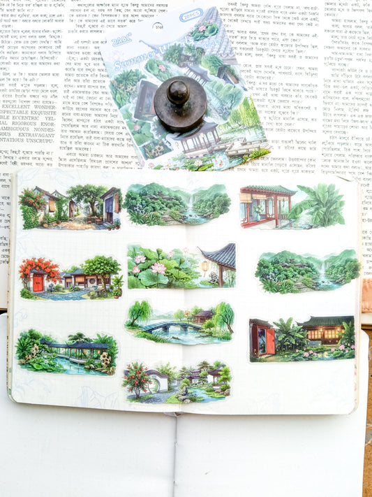 WXSJ-402 | Summer Woods Gentle Breeze PET Sticker 20Pcs | 70* 80mm