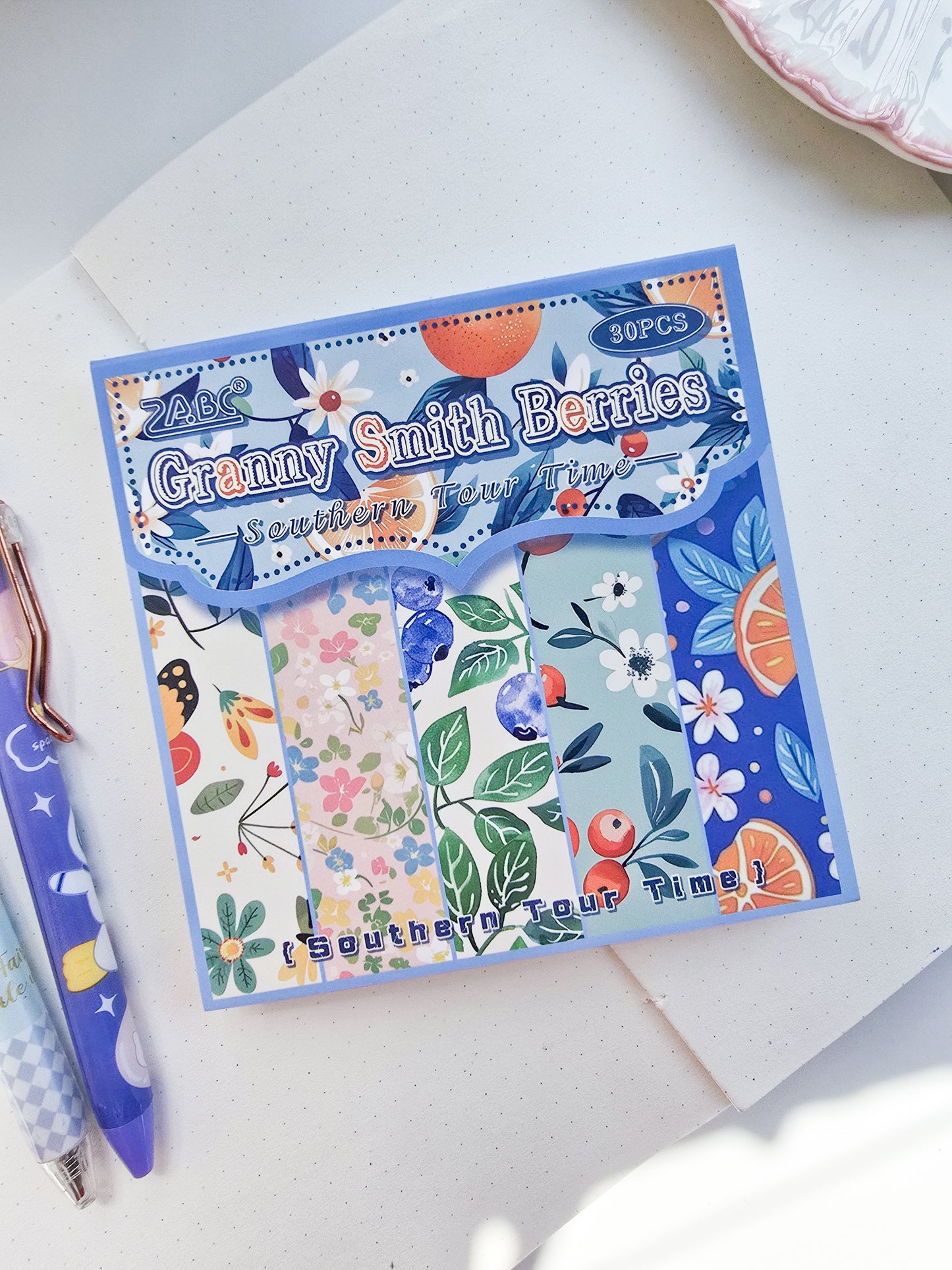 NXSG-603|G-4| Granny Smith Berries| Journal Paper| Floral Vintage Paper| Blue Theme|120*120mm 30 Pcs