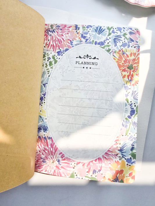 256 pages floral weekly monthly planner notebook | A5 |