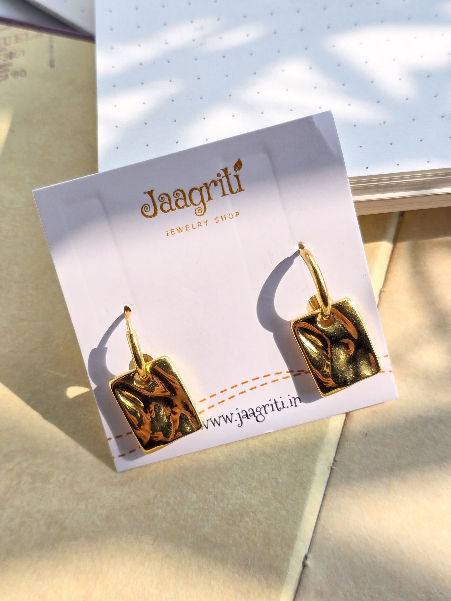 Melted Metal Drop Earring