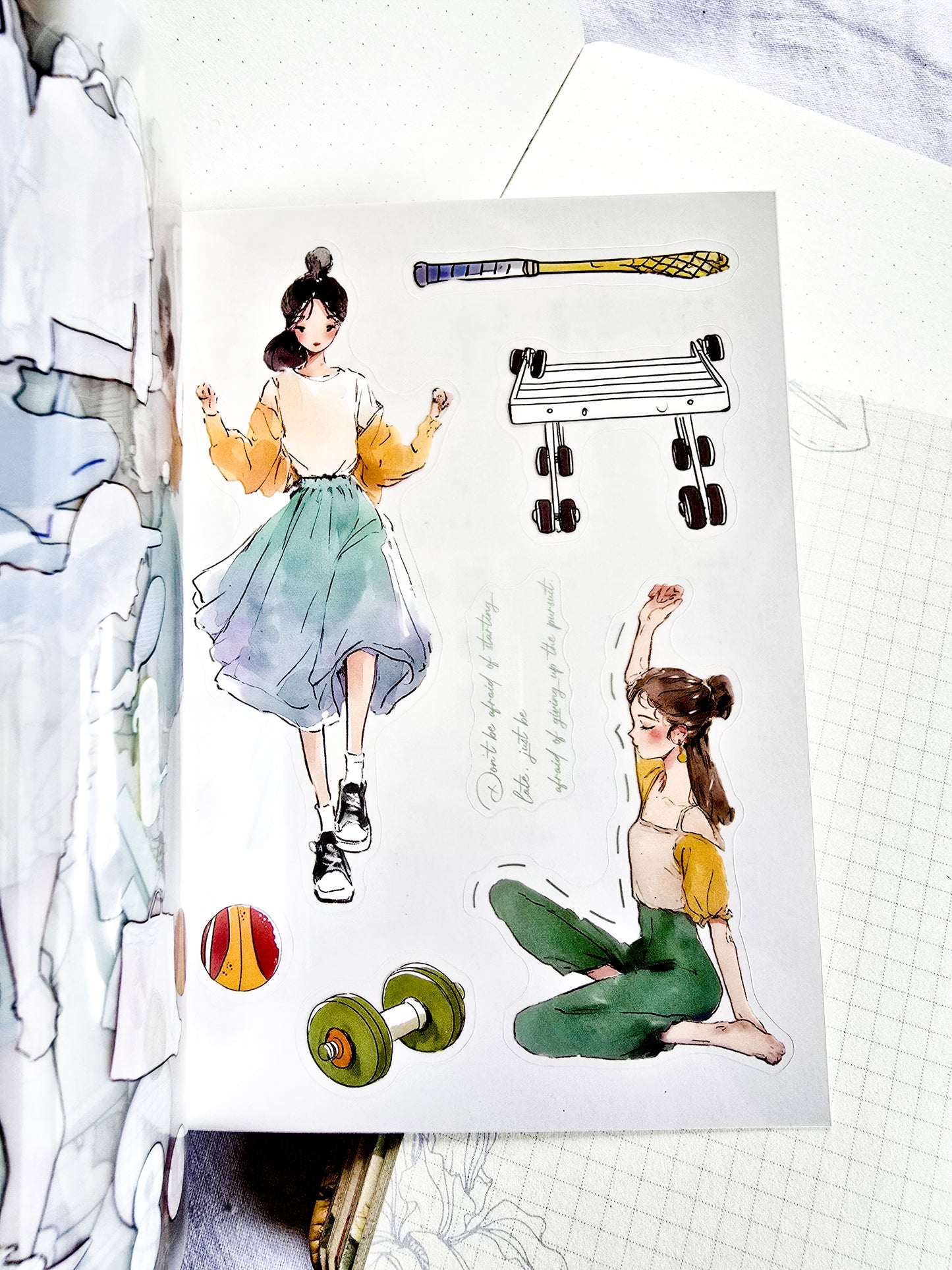 ZZPF-403| Chasing the Ordinary Japanese-Style Journaling Stickers Featuring Illustrated Scenes Of Movement And Leisure Sticker Book |