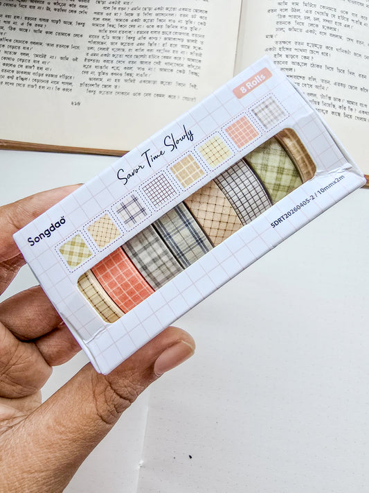 SDRT4052 | Colour Full Washi Tape Set containing 8pcs Rolls Of Decorative Masking Tape 10mm×2mm×8