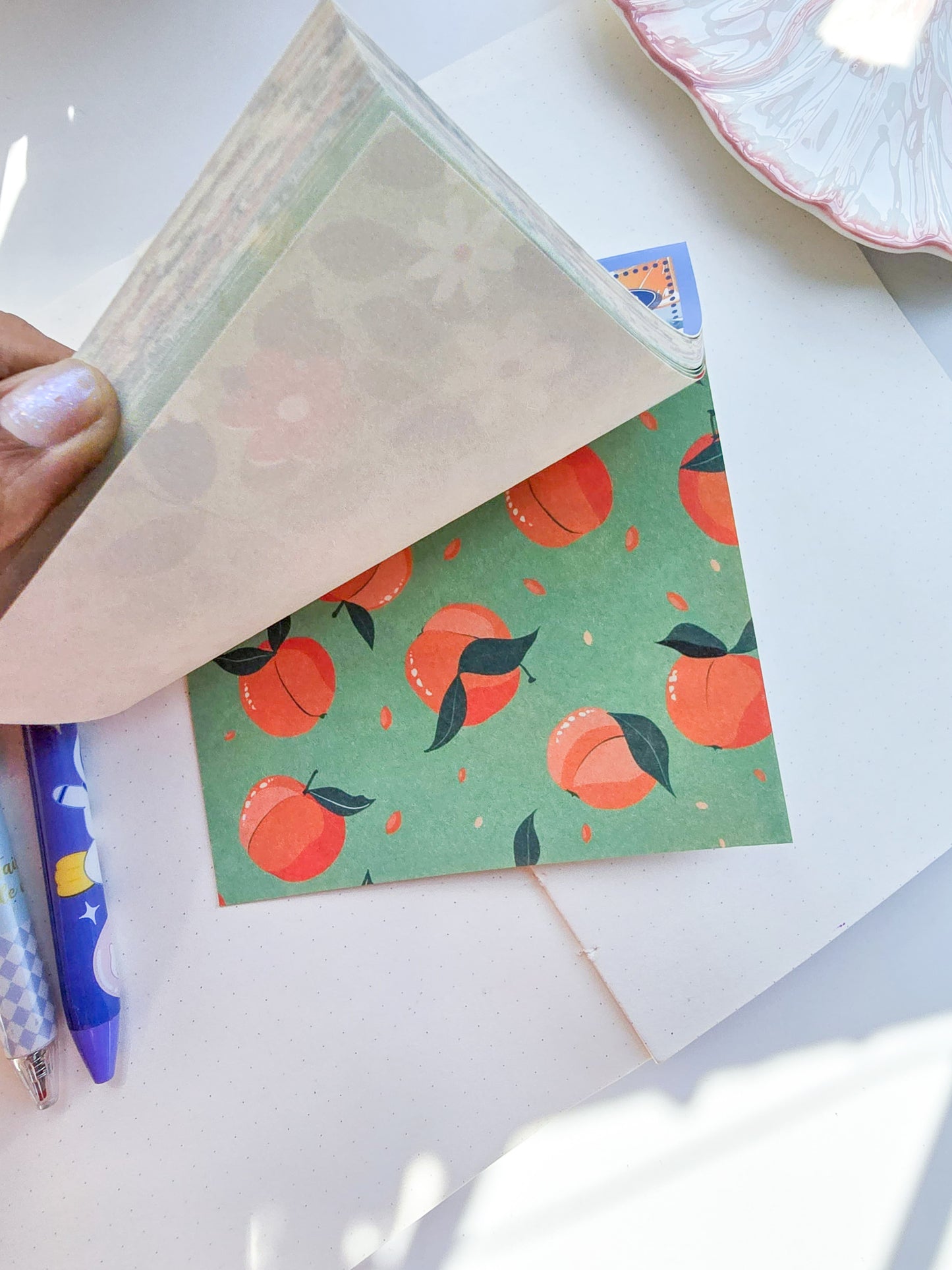NXSG-603|G-4| Granny Smith Berries| Journal Paper| Floral Vintage Paper| Blue Theme|120*120mm 30 Pcs