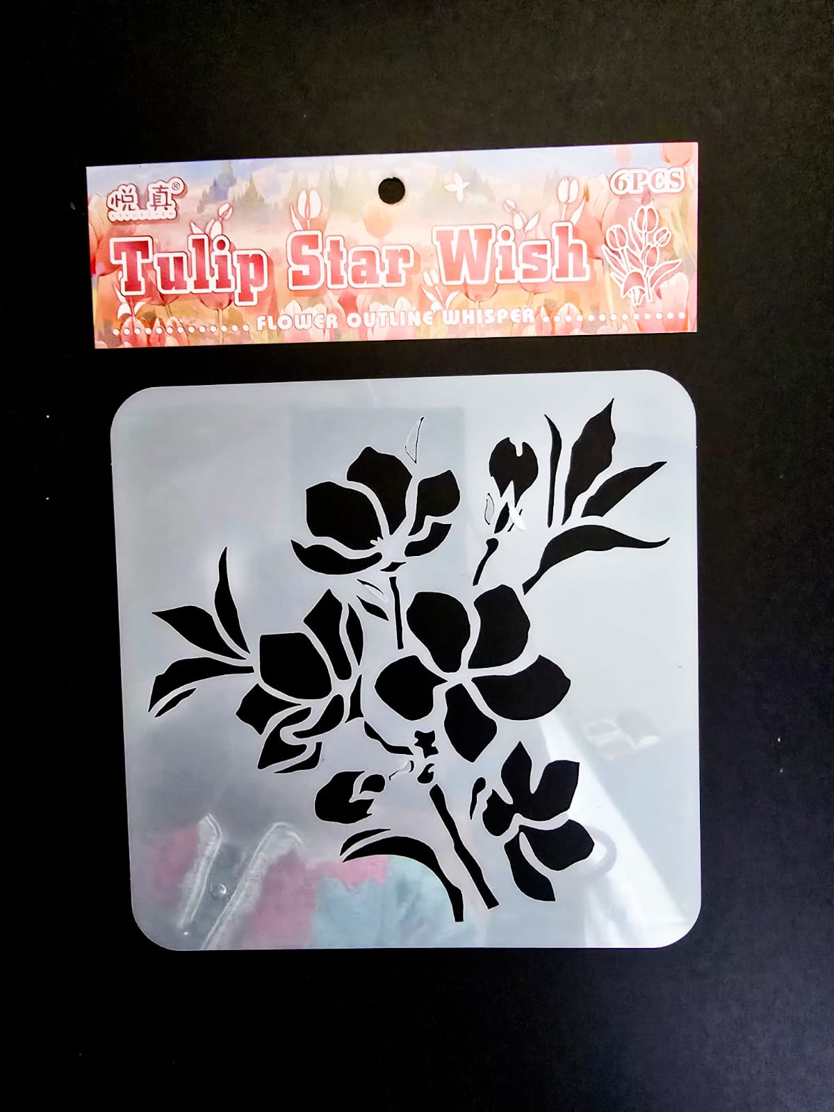 #9 HKDY-4-02 | Tulip Star Wish Stencil | Flower Outline Whisper Stencil |