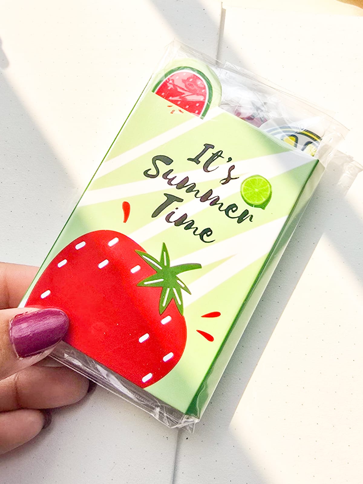 Z6-001|Summer Themed sticky notes| strawberry.