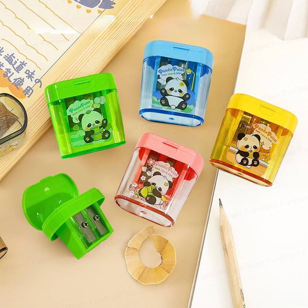 SR-0349  |Rb| Panda point Kawaii  Pencil Sharpener High Quality With 2 Different Size Blade Random Design