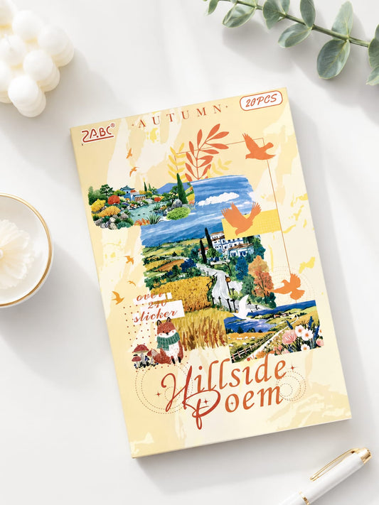FGSJ- 403| Aesthetic Nature And Travel-Themed Stickers Book | Designed For Journaling And Scrapbooking |