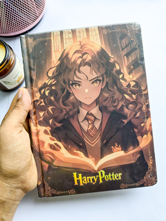 MG2663 | Harry Potter Branded Hardbound Notebook Or Diary Featuring Anime-Style Srtwork Of Hermione Granger On The Cover |Number of Pages in the Notebook is 95