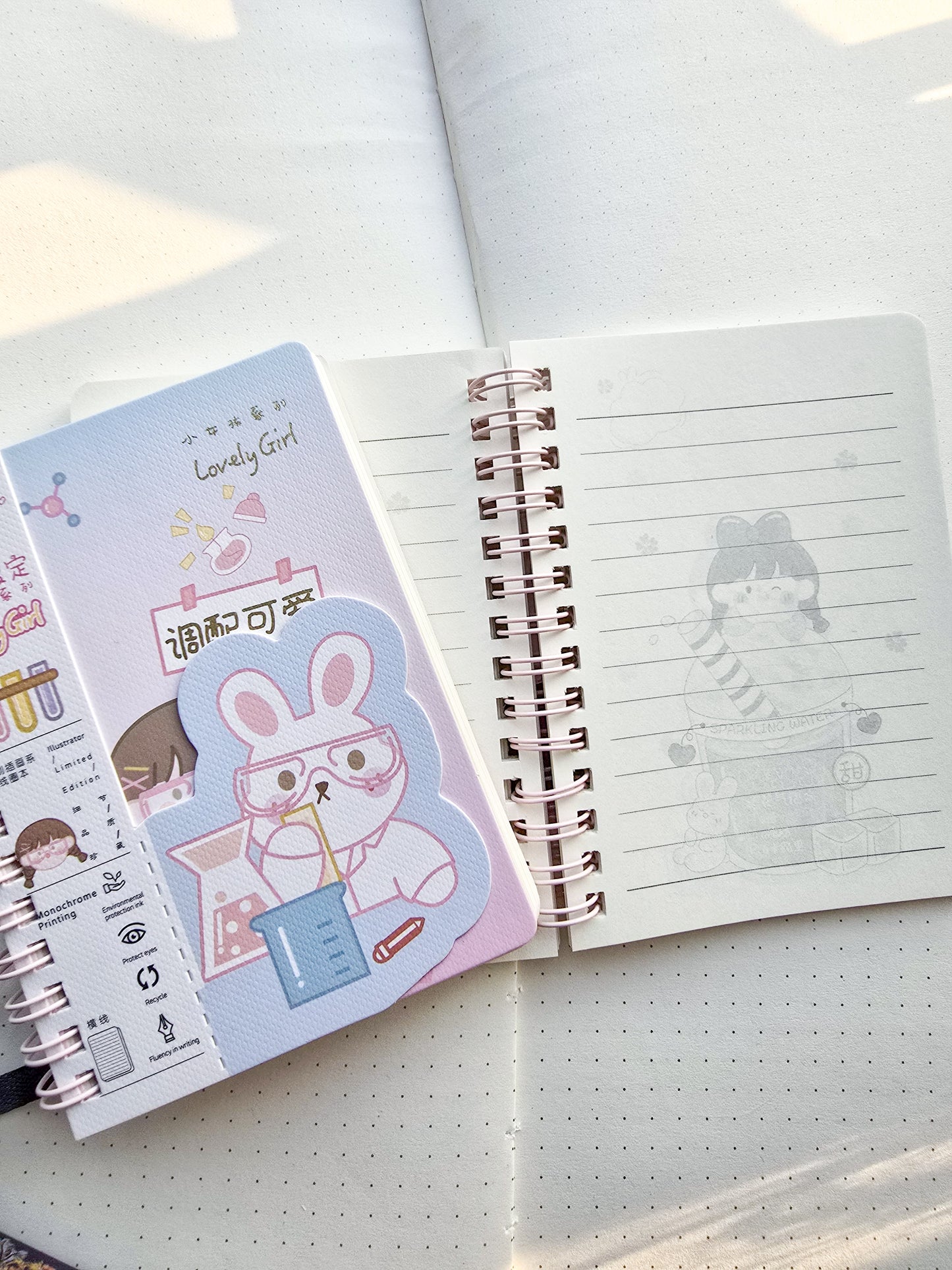 LK6480-04 ||Rf| Lovely Girl |  Ruled Special kawaii Notebook | Spiral Binding | 95*130mm | 80 Pages