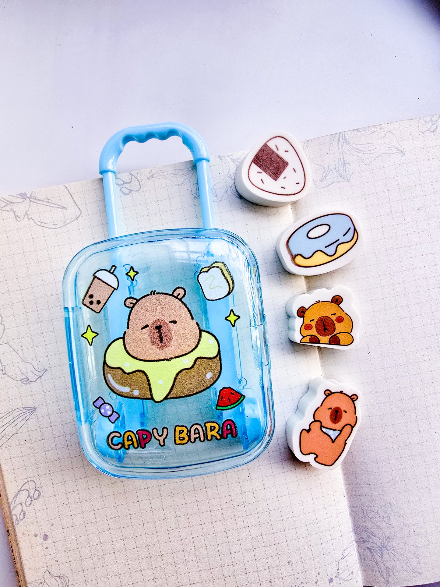 376 | Capy Bara Trolley Basket Kawaii Eraser |