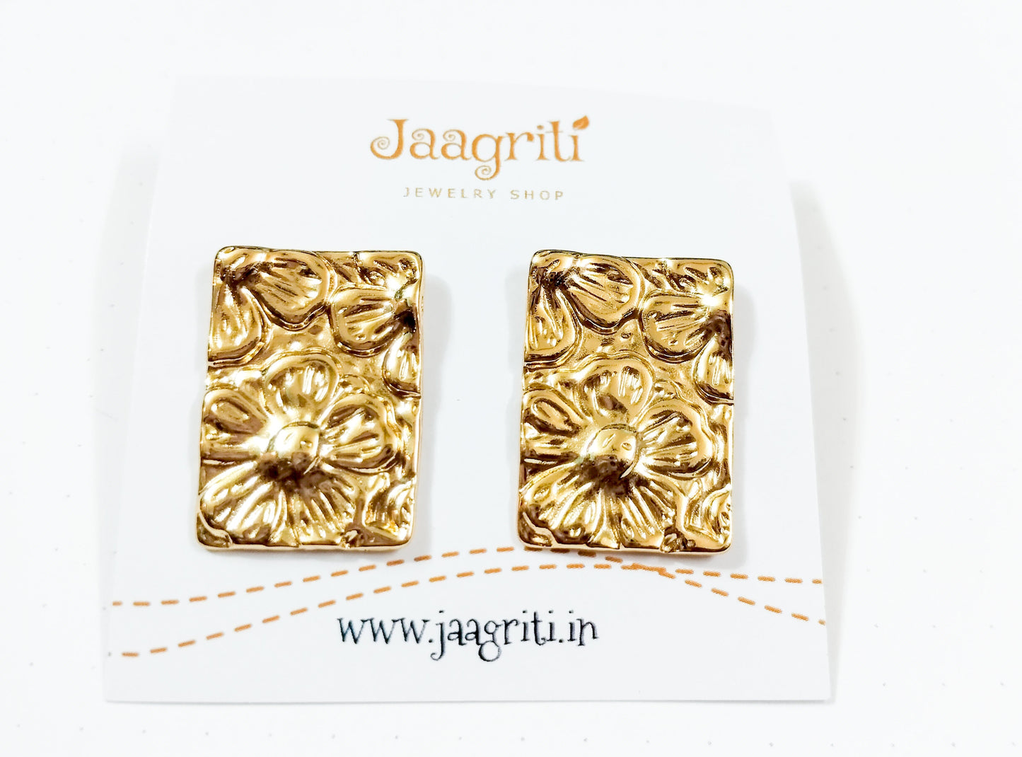Floral  Design Box Earrings