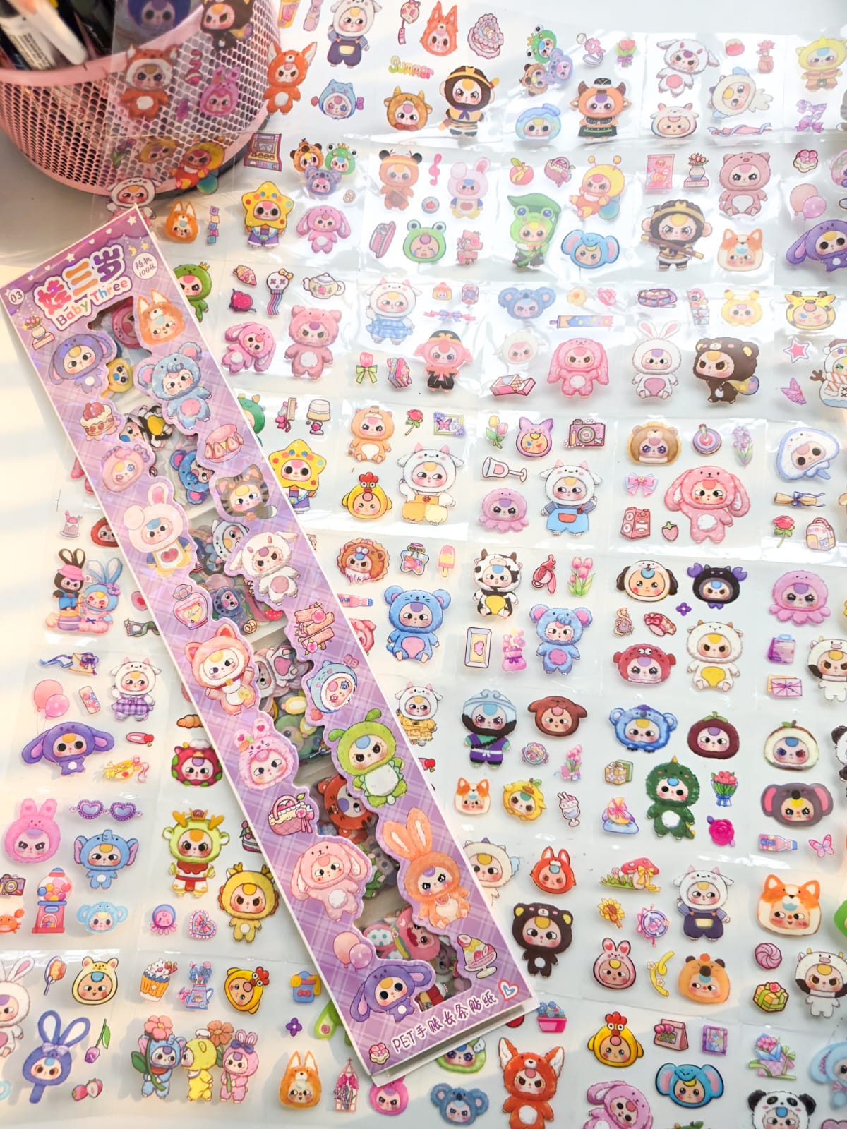 Baby Three | Kawaii Long Stickar | 6*36cm | 2Pcs |