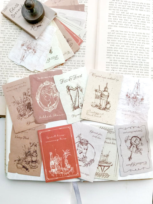 XJFW-606 |Glass Serenade Whispers in Litres Sticker 30pcs | 56* 83mm