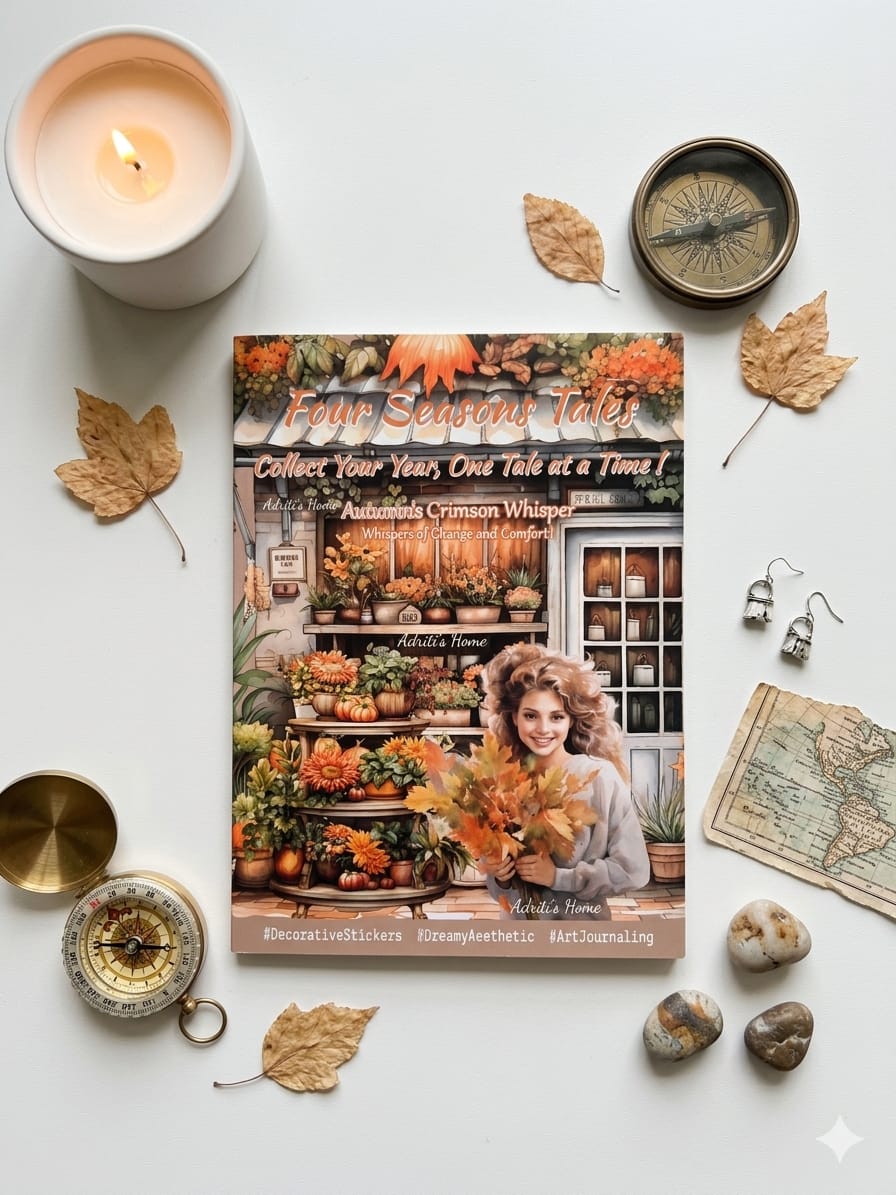 DSB-5350 | Four Seasons Tales Sticker Book | Featuring Vintage-Style Dreamy Aesthetics |  20 Sheets 10.5 * 14.8cm