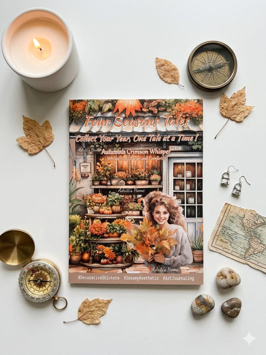 DSB-5350 | Four Seasons Tales Sticker Book | Featuring Vintage-Style Dreamy Aesthetics |  20 Sheets 10.5 * 14.8cm