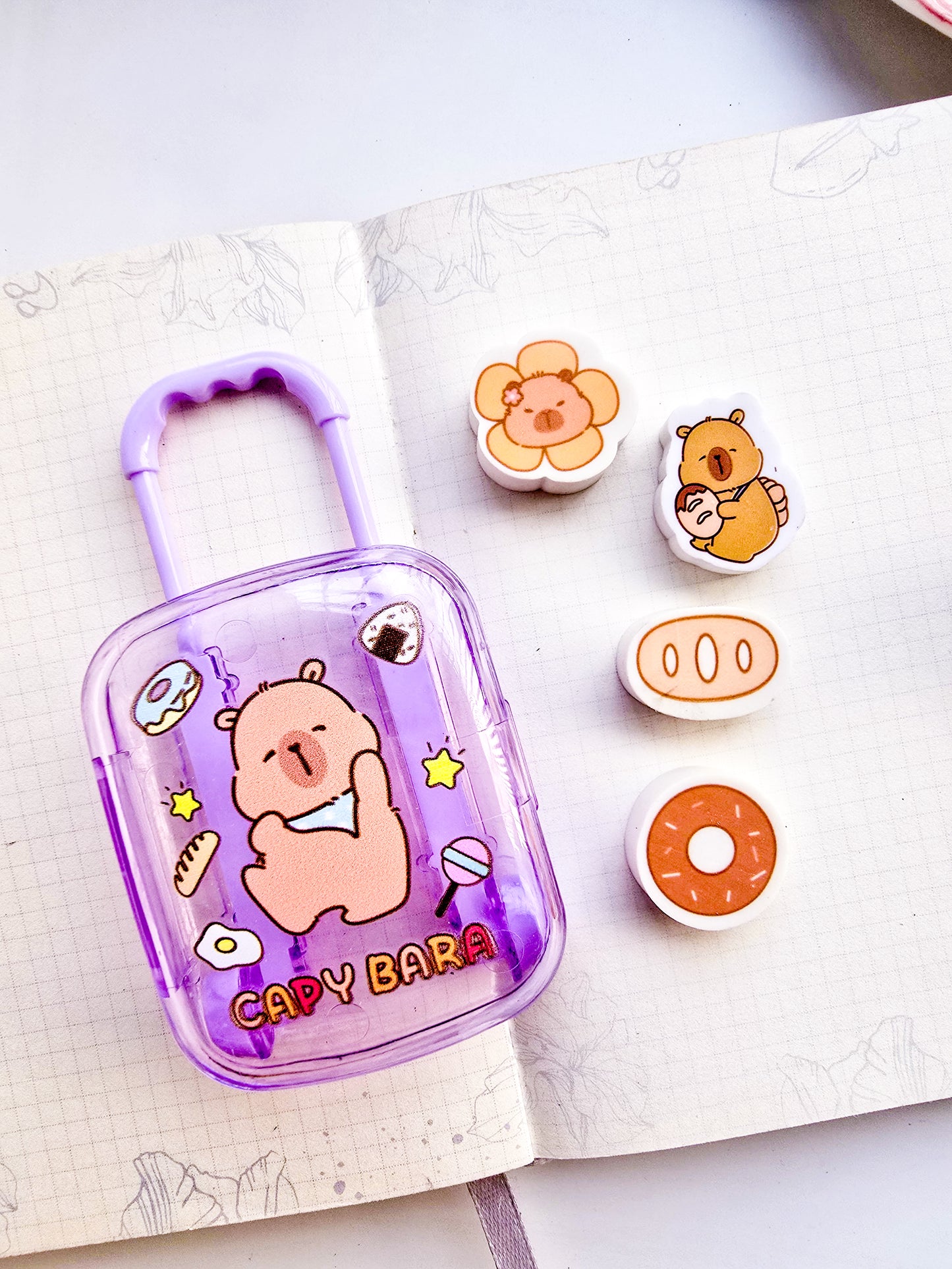 376 | Capy Bara Trolley Basket Kawaii Eraser |