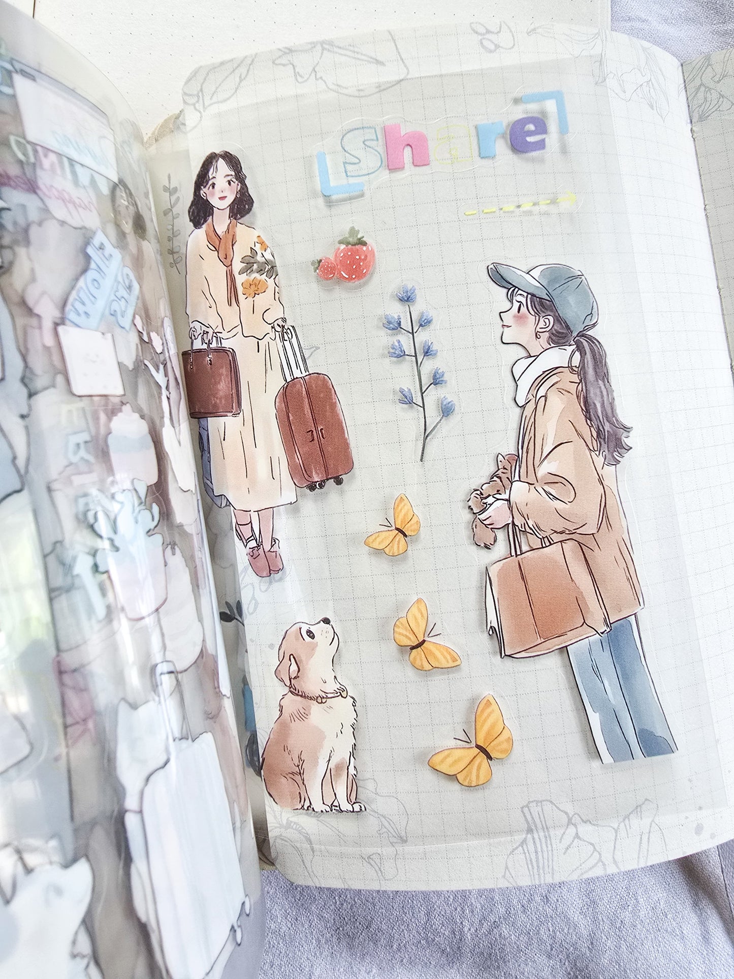 ZZPF-401| Cute Romantic Travel Themed PET Sticker Book | 20 Pcs Sticker Book