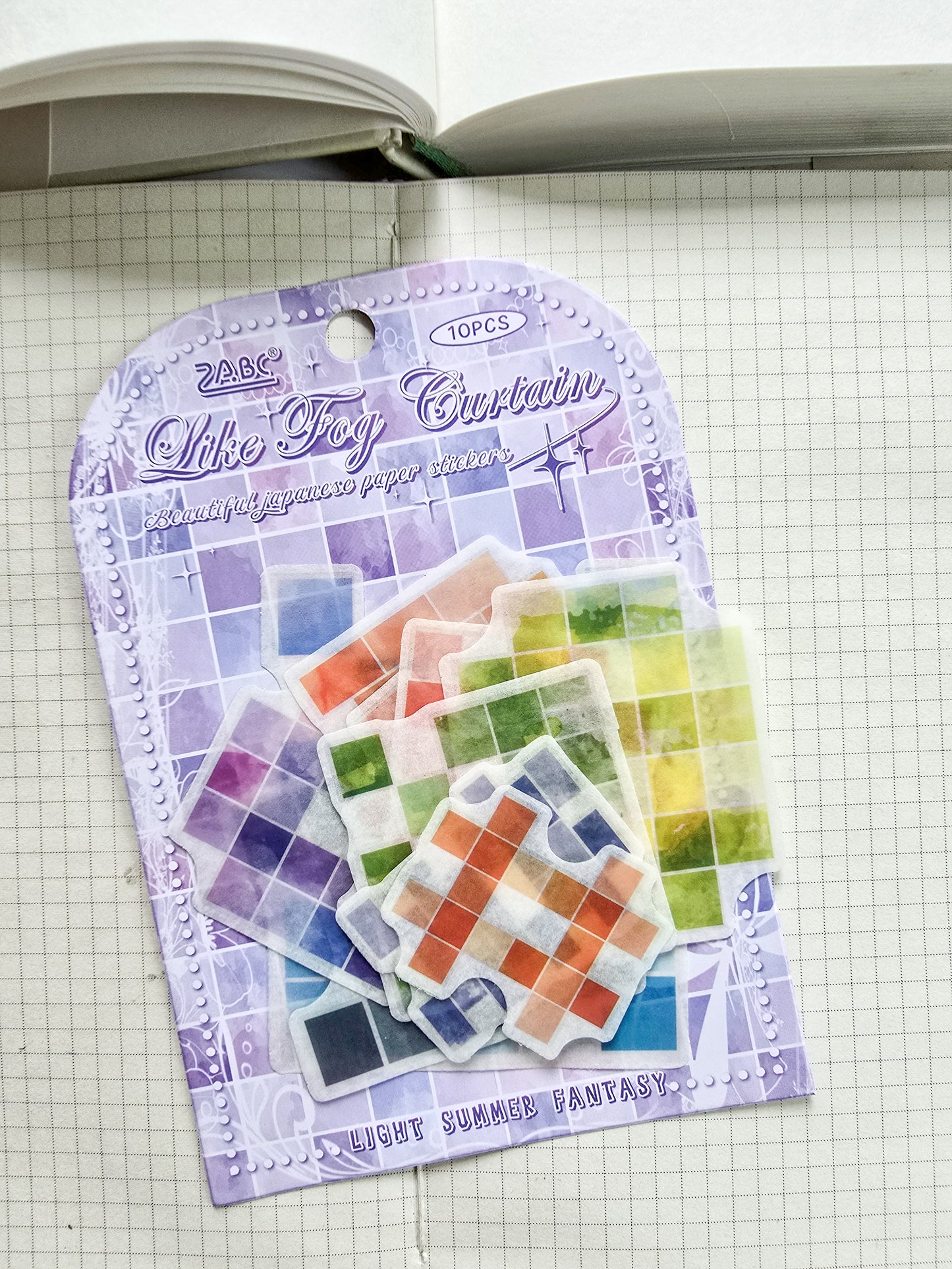 QXHM-601 | Atke Fog Curtain  Beautiful Japanese Paper Stickers 10pcs | 110*70mm