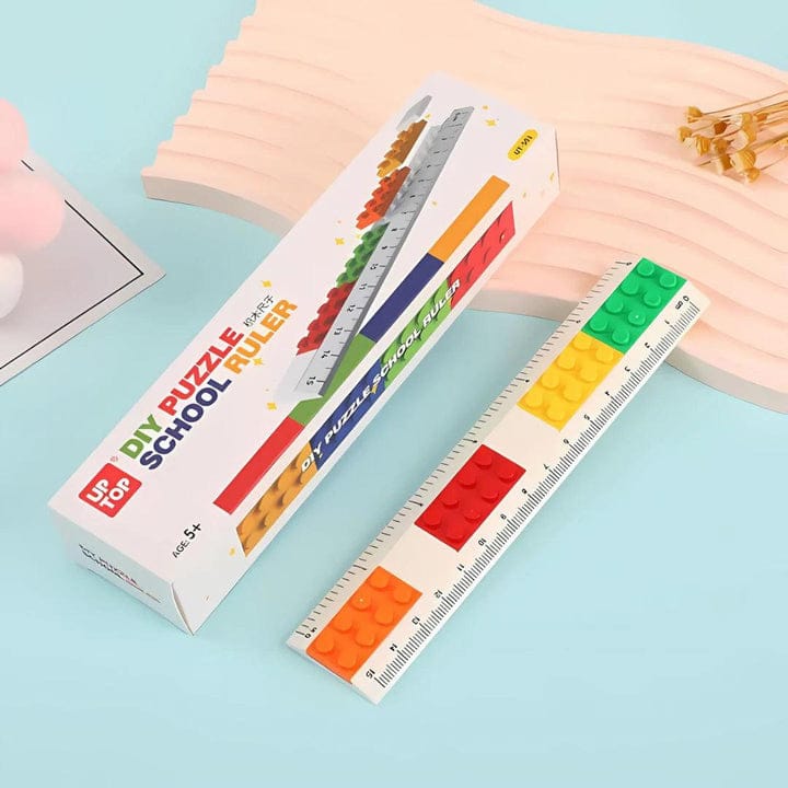 DIY Puzzle School Ruler, a creative stationery tool that allows children to build and customize