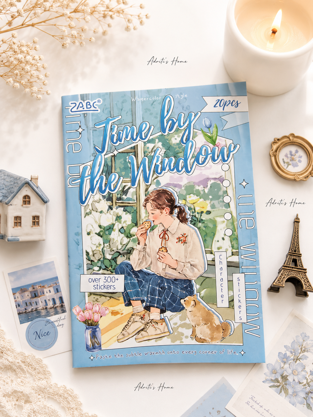 ZZPF2.0-402| Time by the Window Character Sticker Set | 300+ Stickers | Transparent PET Stickers Book | 20 Sheets