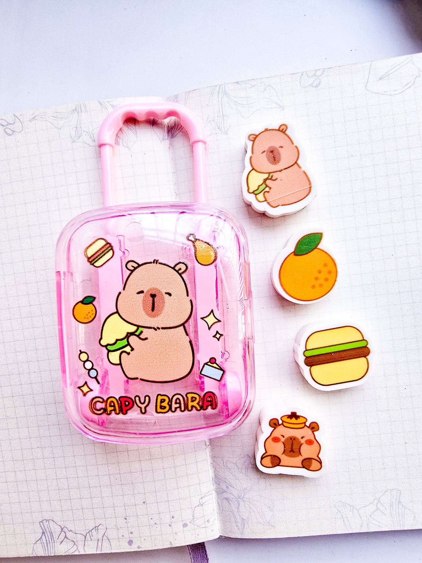 376 | Capy Bara Trolley Basket Kawaii Eraser |