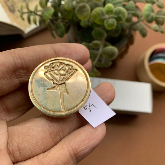 AW54 - Premium Seal Wax Stamp with Wooden Handle | 30mm Diameter