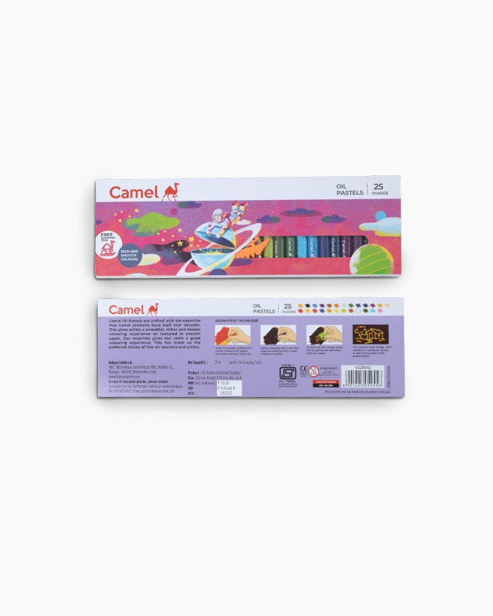 Camel  Student  Oil  Pastels 25 Shades with Free Scraping Tool