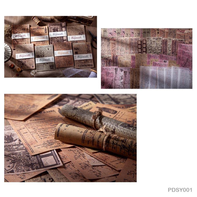 PDSY001 - Vintage Paper and Vellum Pack | 6 Patterns | 5 Sheets per pattern | 30 Sheets
