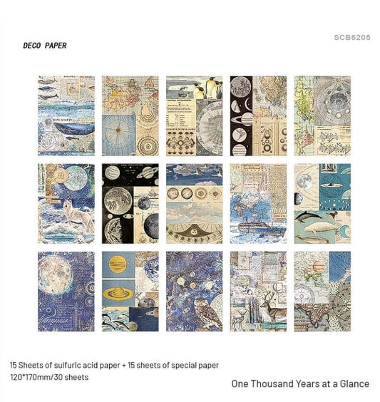 SCB6205 - RA -  Journal Deco and Special Papers | Size 12x17cm | 30 Pcs | 15 designs x 2
