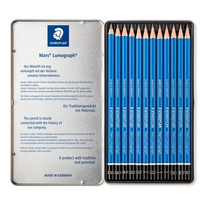 STAEDTLER - Drawing pencil Set of 12 with Metal case | containing 12 drawing pencils in assorted degrees | sketch